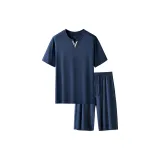 Темно-синий с коротким рукавом + темно-синие шорты