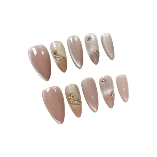 PURUITI Quiet Luxury Collection False Nail Миндаль Телесный Smudge Coquette