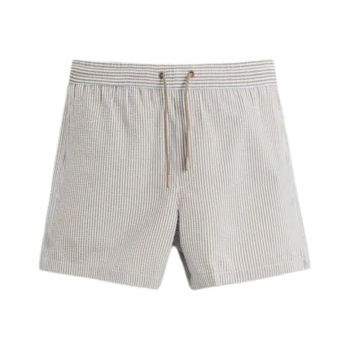 ZARA Мужские плавательные шорты коричневого и синего цвета