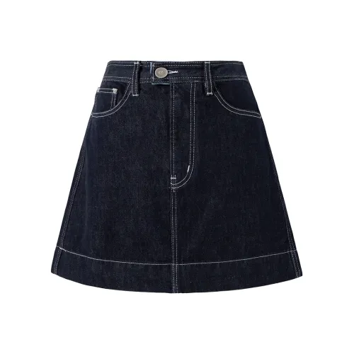 SOON FLOWER Техно-синий Женские Джинсовые Короткие Юбки