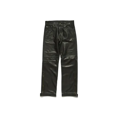 HOPE Черные Унисекс Кожаные Штаны