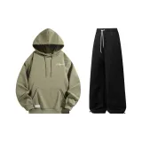 Комплект одежды (Мох зеленый топ + черные штаны)