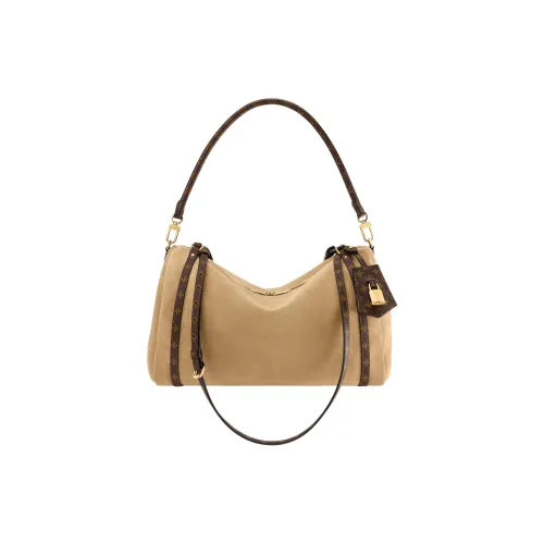 LOUIS VUITTON Express Корова Кожа Замша Сумка через плечо Сумка Средняя Женская Бежевая Желтая