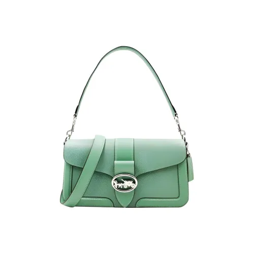 COACH Georgie Кожа Седло Сумка Плечевая Сумка Женская Зеленая