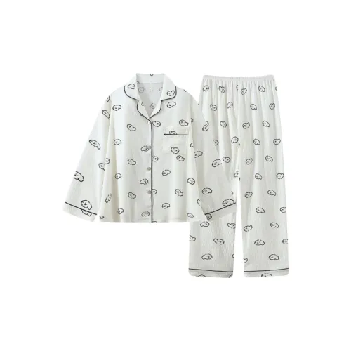 OEING Белый щенок Одежда Наборы Женские Пижамные комплекты