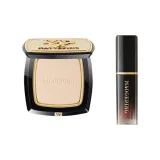 Двухкомпонентный комплект: Маленький золотой веер, пудра #801, 4 г + воздушная камера, блеск для губ #804, 1,5 мл