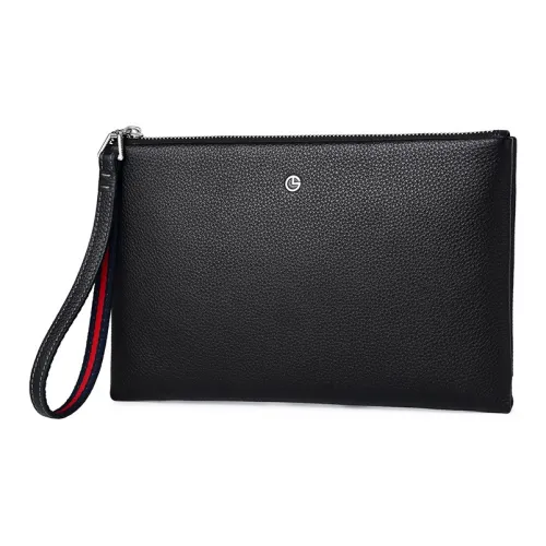 GOLDLION Коровья кожа Клатч Большой Мужской Черный