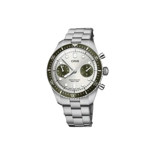 Oris Механический механизм Мужские часы из коллекции Diving Collection, 40 мм, серебряный