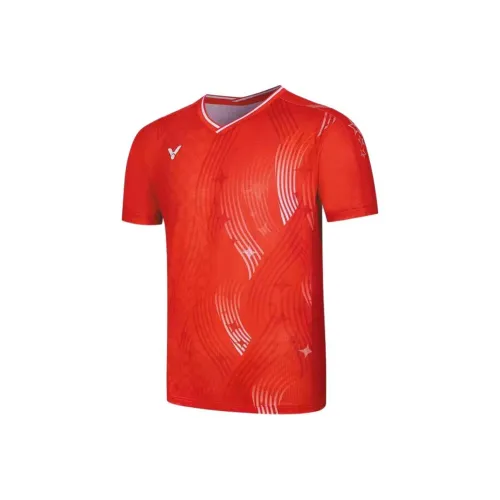 Victor T 55081 Пламя Красный Унисекс Бадминтонные Джерси