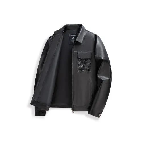 Куртка из кожи Burgundy Merino для мужчин