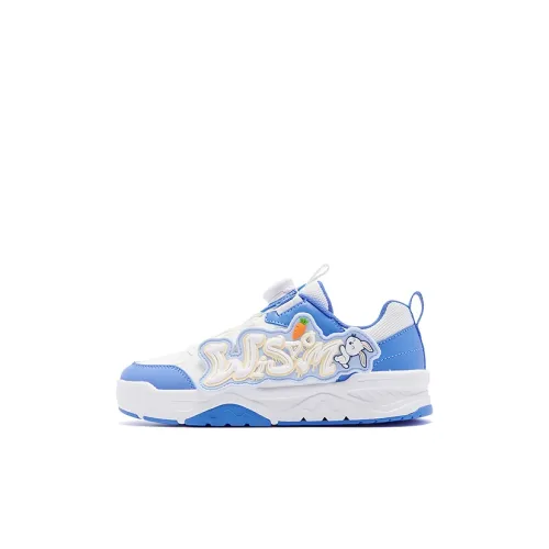 QIAODAN Амортизация Низкий Топ Детские Скейтбординги Jordan Белый Ветер Синий Детский