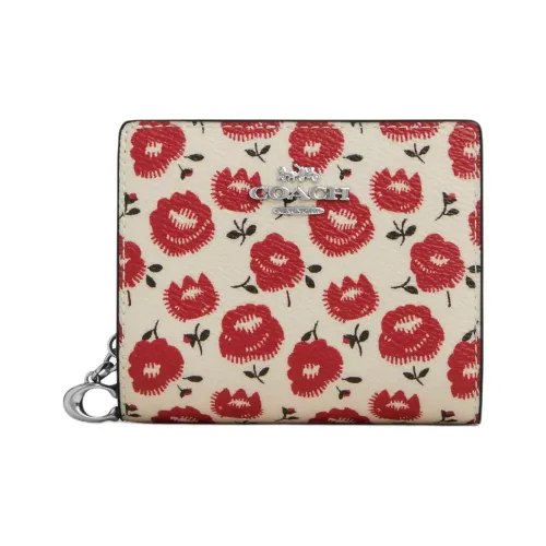 COACH Покрытый холст Кошелек Мини Женский Многоцветный