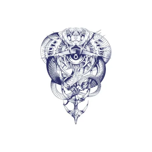 LIEJI Deadly Змея Знак Кольцо Травяной Татуировка Наклейка