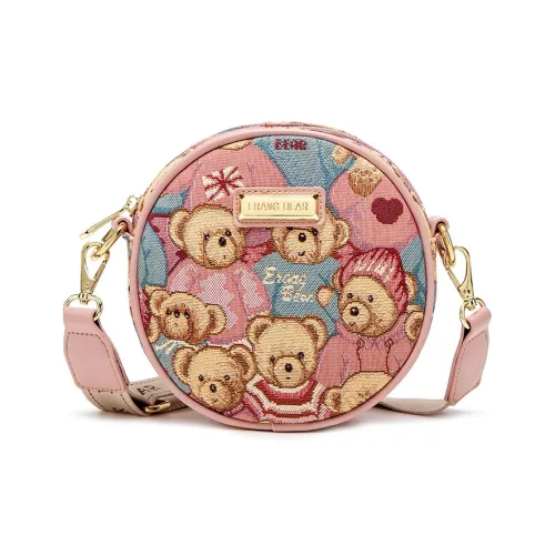 ERANGBEAR Ткань + Искусственная кожа Круглая Сумка Сумка через плечо Унисекс Многоцветная