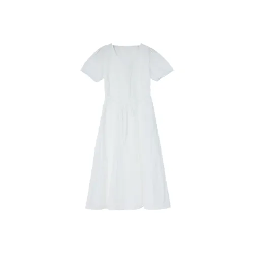 ZXBY Белый Женские Короткие Платья с Длинными Рукавами