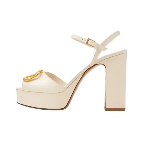 Valentino Vlogo Signature One Ремень Сандалии 11,5 см Женские Экрю