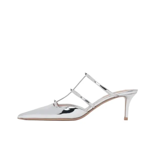 Valentino Garavani Домашние тапочки 6 см Женские Серебряные