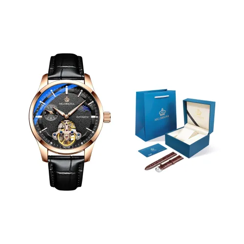 MG.ORKINA MG Механическое устройство часы с ремешком из коровьей кожи белый циферблат мужские часы