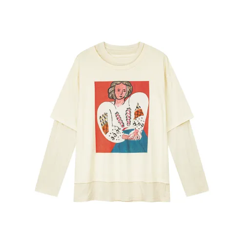 UOOYAA Бежевый Женские T-рубашки