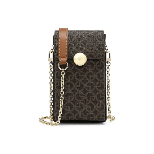 GOLDLION ПВХ через плечо одно плечо чехол для телефона маленький женский коричневый кофейный