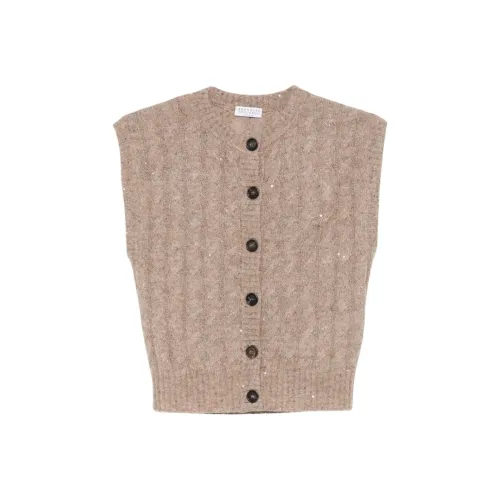 BRUNELLO CUCINELLI Бежевые Женские Майки