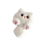 Белая плюшевая подвеска в виде котенка