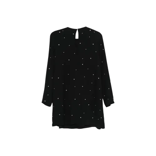 Semicouture Черное Женское Длинное Платье с Рукавами