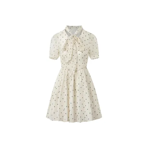 Fish Rabbits Короткий рукав платье женское