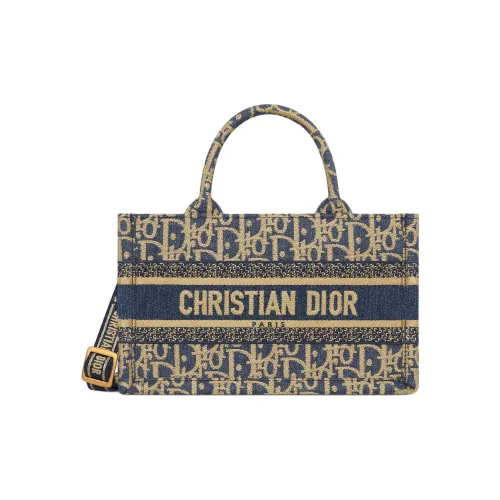 DIOR BookTote Хлопок Сумка-тоут Мини Женская Синяя