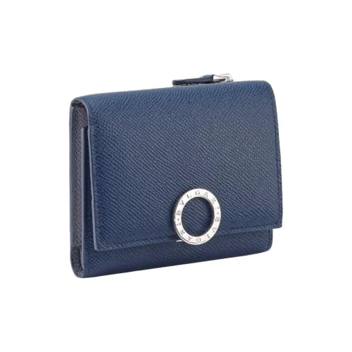BVLGARI Bulgari Clip Телячья кожа Кошелек Унисекс Синий