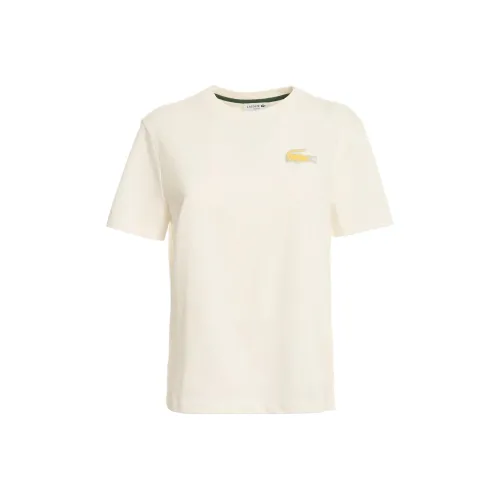 LACOSTE SS22 Стандартная T-рубашка Женская Экрю