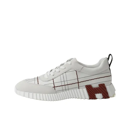 HERMES Bouncing Low Топ Повседневная обувь 4CM Мужской Белый