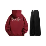 Комплект (бордовый топ+черные брюки)