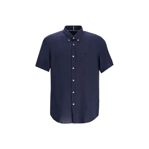 Hugo Boss Темно-синие мужские рубашки