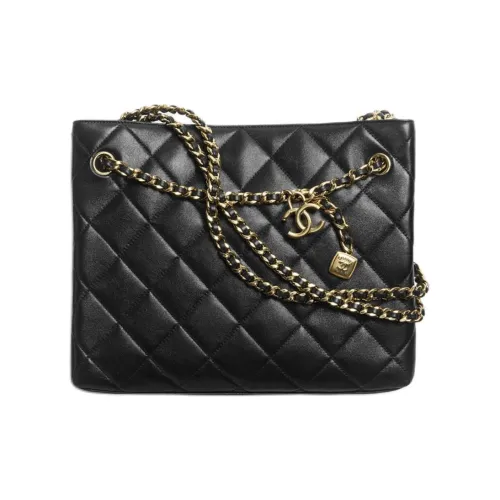 CHANEL Полированная овечья кожа сумка через плечо маленькая женская черная