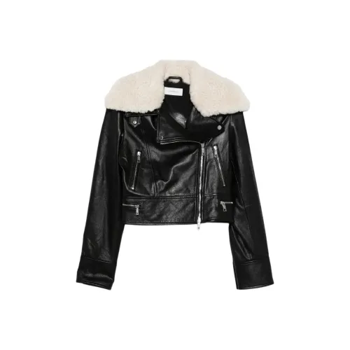 SportMax Черные Женские Кожаные Куртки