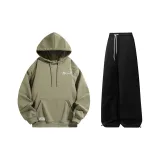 Комплект одежды (Мох зеленый топ + черные штаны)