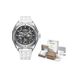 Белый ремешок, серебристый циферблат