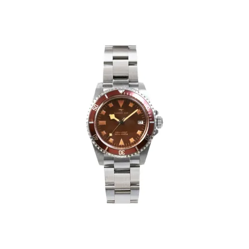 DAGGER Топор Автоматический Механический Механизм Нержавеющая Сталь Ремешок Часы Унисекс Кофейный Циферблат Часов