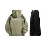 Комплект одежды (Мох зеленый топ + черные штаны)