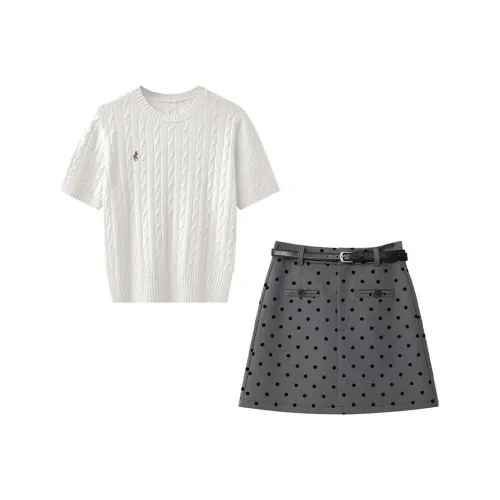 MARIE·COCO Белый топ + юбка Женские комплекты с юбкой