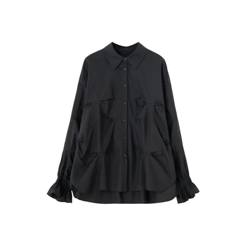 SOON FLOWER Черные Женские Рубашки
