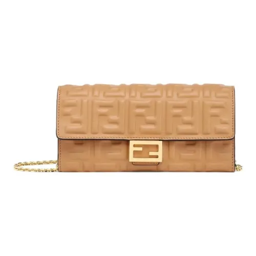 FENDI Длинный Кошелек Baguette На ЦепочкеКошелек Из Кожи Наппа Бежевого Цвета