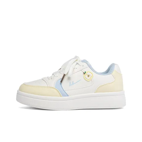 Warrior Покрытие Амортизация Устойчивость к износу Низкий Топ Скейтборд Кроссовки Женские Бежево-желтые