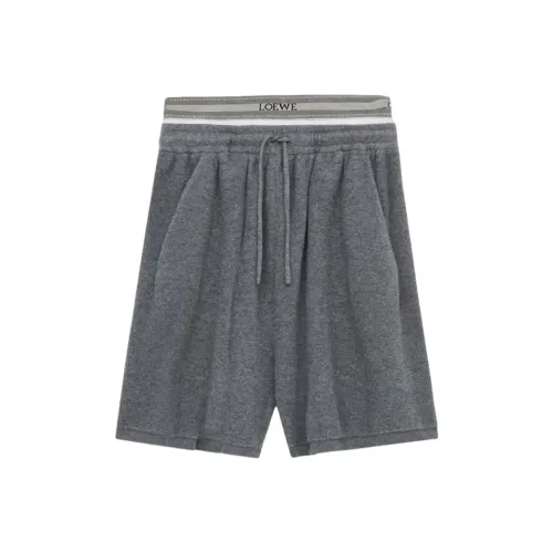 LOEWE Серый Белый Смесь Цвет Мужские Повседневные Шорты