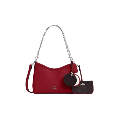 COACH Laurel Сумка через плечо из кожаной ткани Маленькая Женская Красный Цвет Орех
