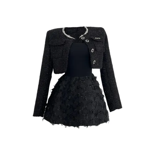 7 SEVFUN Черный комплект Женские Комплекты с юбкой