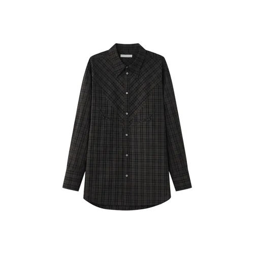 OPICLOTH Оливково-зеленый Унисекс Рубашки