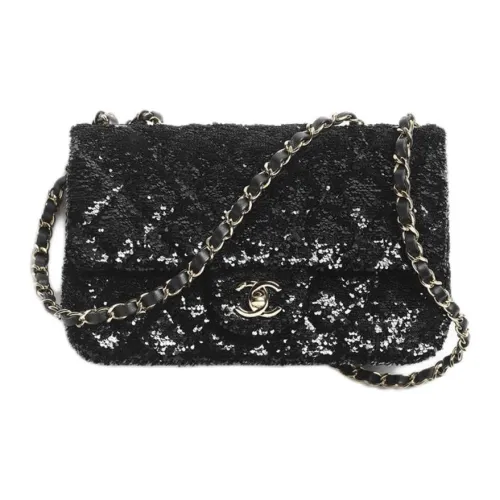 CHANEL Блестки с узором "Ромб" Сумка Женская Черная