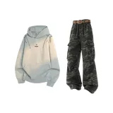 Прямые Серые+Камуфляжные Брюки